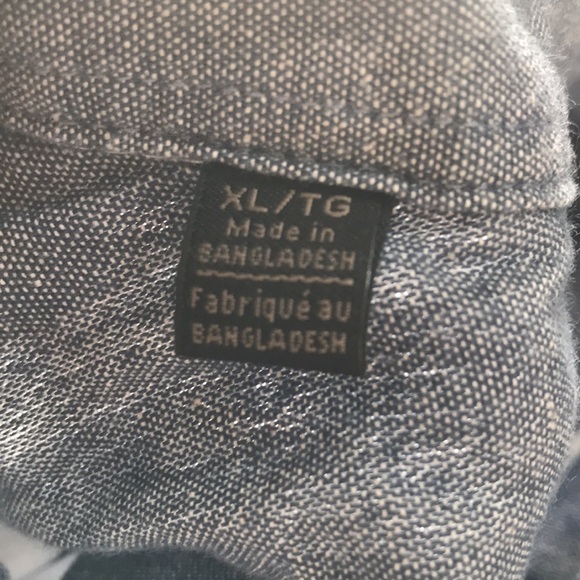 JOES Jeans linen blend striped short sleeve button down shirt XL blue white - Picture 11 of 11